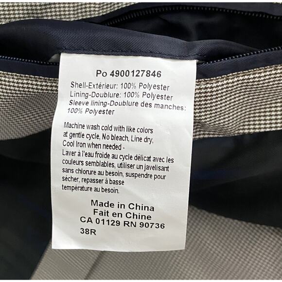 Lauren Ralph Lauren Coat Men's 38R Raincoat Stanza Cream Brown Houndstooth NEW - Picture 8 of 11